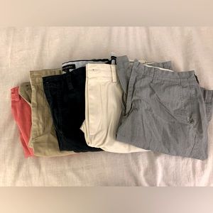Set of 5 flat front shorts 9-11 in inseams